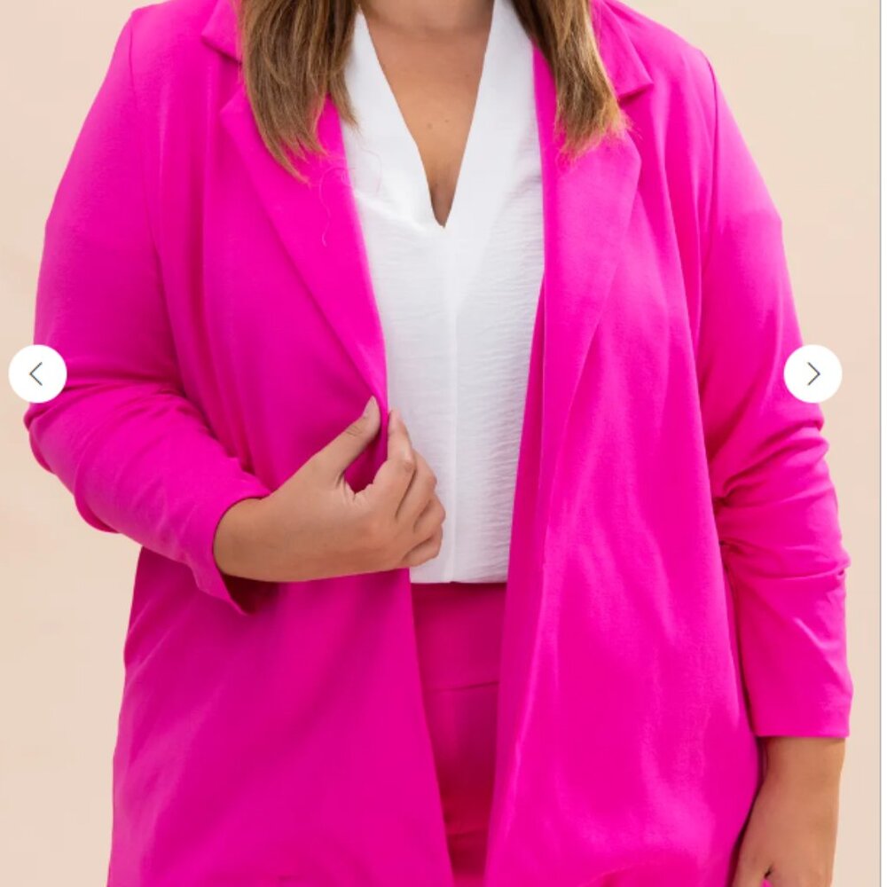 Dear Scarlett 3/4 Sleeve Blazer Size 2XL - color DARK BERRY